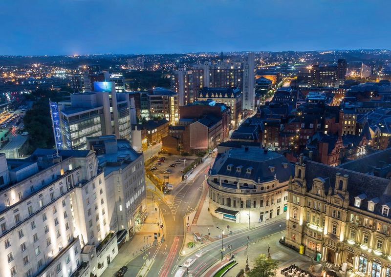 Modern building at night